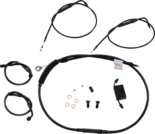 Burly Brand - Burly Brand Extended Cable/Brake Line Kit for Clubman Handlebars - Black - B30-1270