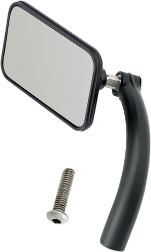 Biltwell Inc. - Biltwell Inc. Rectangular Perch Mount Utility Mirror - Black - UMRECHDBK