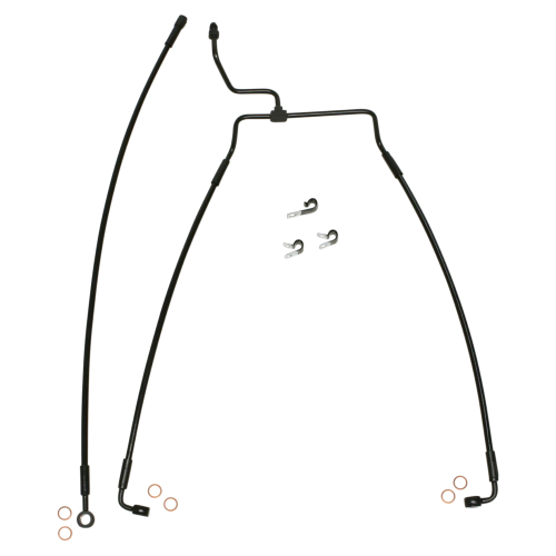 Magnum - Magnum Black Coated XR Stainless Lower Front Brakeline Kit with Black Fittings - 31in. Total Length - SBB1314-31