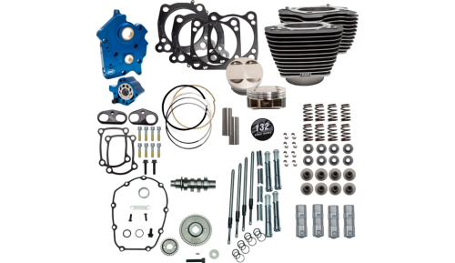 S&S Cycle - S&S Cycle 132in. Power Package Engine Performance Kit - Wrinkle Black - 310-1232