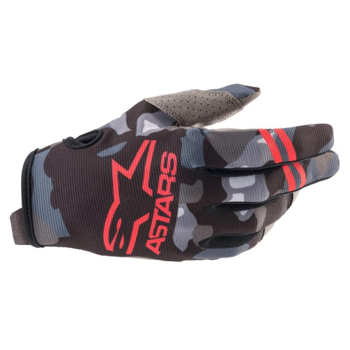 Alpinestars - Alpinestars Radar Youth Gloves - 3541821-9133-SM - Gray Camo/Red Fluo - Small