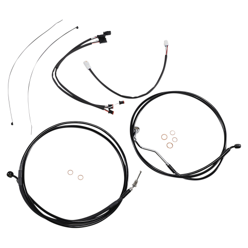 Magnum - Magnum Black Vinyl XR Handlebar Installation Kit with Black Fittings for 15-17in. Ape - 486882