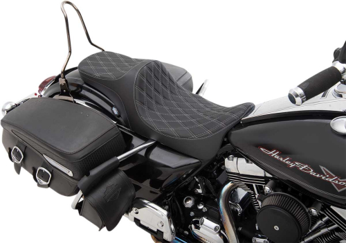Drag Specialties - Drag Specialties Predator III 2-Up Seat - Double Diamond - 0801-1305