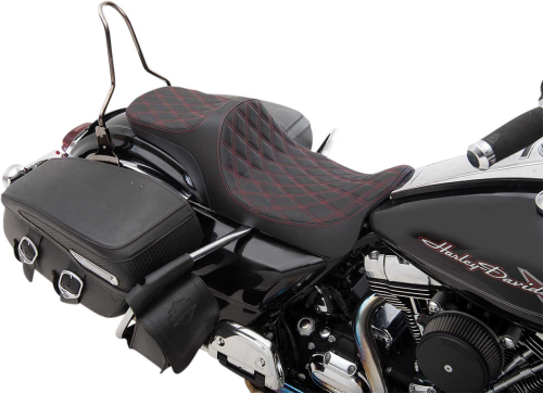 Drag Specialties - Drag Specialties Predator III 2-Up Seat - Double Diamond - 0801-1306
