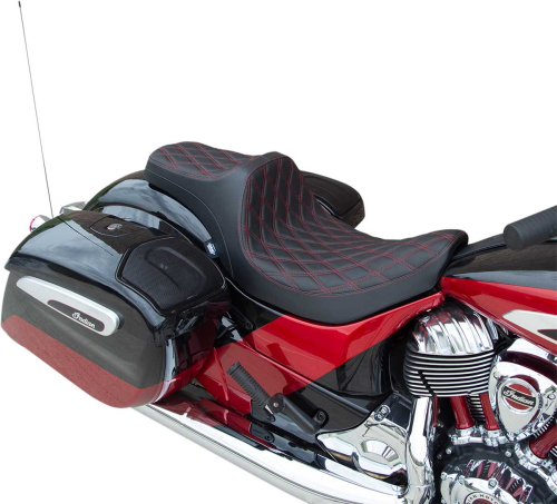 Drag Specialties - Drag Specialties Predator III Seat - Double Diamond - Red Thread - 0810-2264