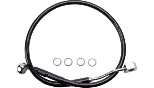Drag Specialties - Drag Specialties Black Vinyl Coated Standard Length ABS Stainless Steel Rear Brake Line Kit - 1741-6345