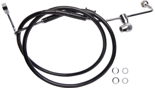 Drag Specialties - Drag Specialties Black Vinyl Coated Standard Length ABS Stainless Steel Rear Brake Line Kit - 1741-6335