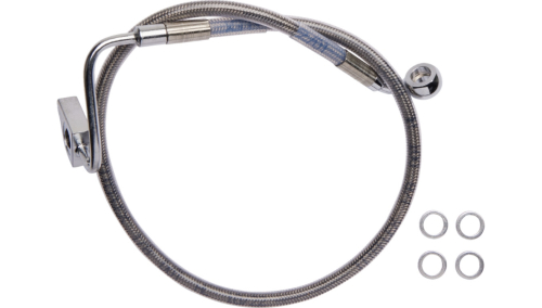 Drag Specialties - Drag Specialties Clear Coated Standard Length ABS Stainless Steel Rear Brake Line Kit - 1741-6336