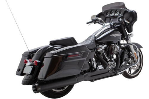 S&S Cycle - S&S Cycle Sidewinder 2-1 Exhaust with High-Flow Cats - Black Ceramic with Black Highlighted Machined End Cap - 550-0759C