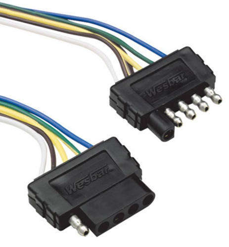 Cequent - Cequent 5-Way Flat Electrical Wiring Harness - Car End - 72in. - 118016