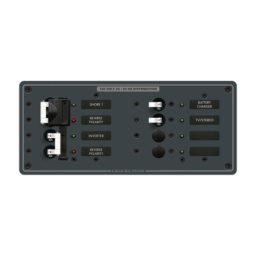 Blue Sea Systems - Blue Sea 8499 Breaker Panel - AC 2 Sources + 4 Positions - White