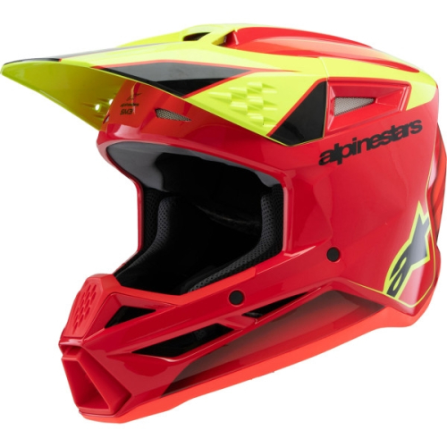 Alpinestars - Alpinestars SM3 Fray Youth Helmet - 8301625-3051-YS - Gloss Red/Yellow Fluo/Black - Small