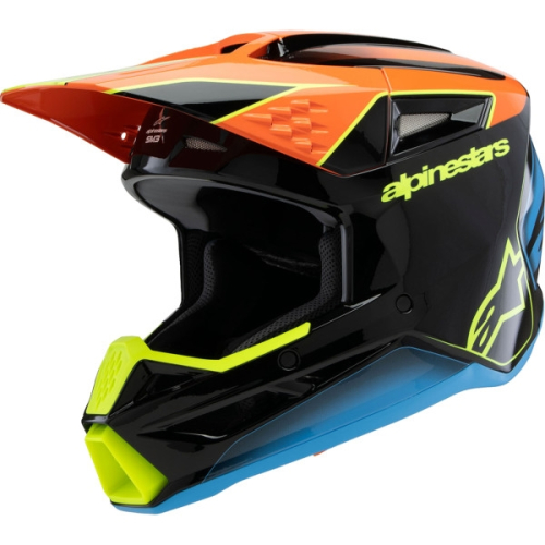 Alpinestars - Alpinestars SM3 Fray Youth Helmet - 8301625-1455-YS - Gloss Black/Orange/Yellow Fluo - Small