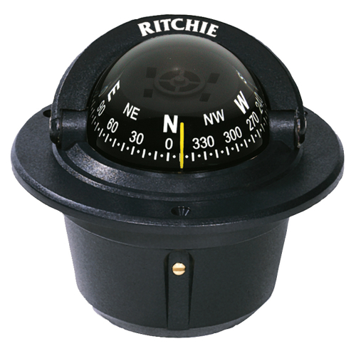 Ritchie - Ritchie F-50 Explorer Compass - Flush Mount - Black