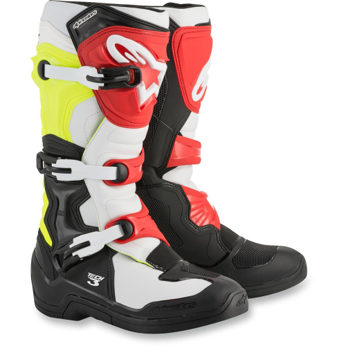 Alpinestars - Alpinestars Tech 3 Boots - 2013018-1053-12 - Black/White/Yellow/Red - 12