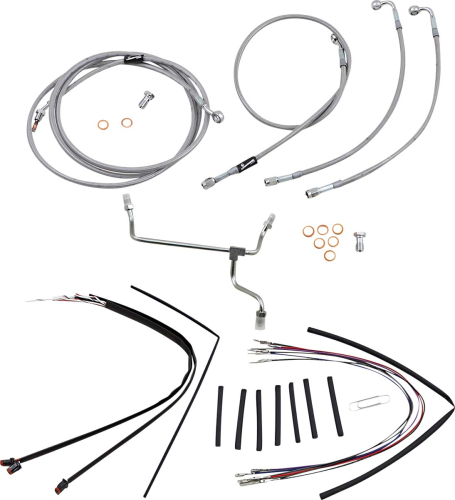 Burly Brand - Burly Brand Handlebar Cable/Line Install Kit - Stainless Steel - B30-1156