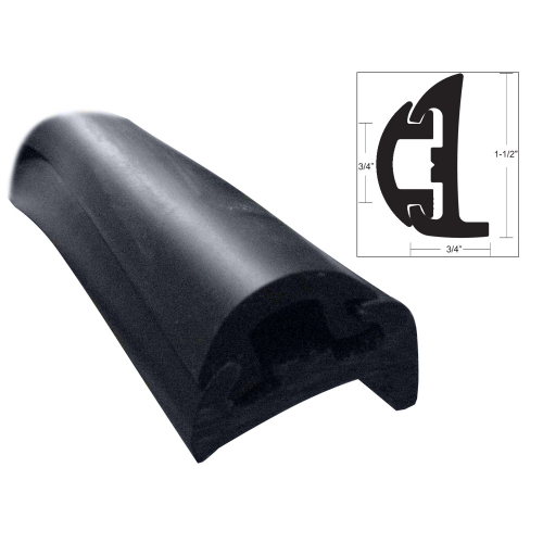 TACO Marine - TACO Semi-Rigid Rub Rail Kit - Black w/Black Insert - 50'