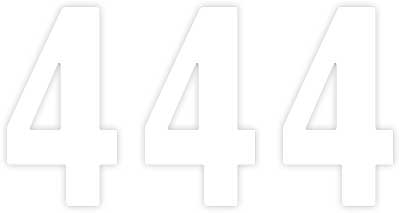 Factory Effex - Factory Effex Pro Numbers 5in. - No. 4 - White - 03-0204