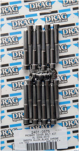 Drag Specialties - Drag Specialties Primary Cover Black Chrome Socket-Head Bolt Set - Smooth - MK685SBK