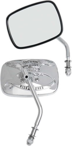Drag Specialties - Drag Specialties Live To Ride Custom Mirror - Chrome - M60-0007C