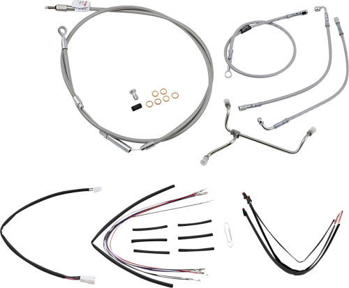 Burly Brand - Burly Brand Handlebar Cable/Line Install Kit - Stainless Steel - B30-1152