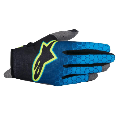 Alpinestars - Alpinestars Radar Flight Gloves (2017) - 35618177066LG - Dark Blue/Cyan/Yellow Fluo - Large
