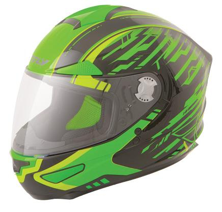 Fly Racing - Fly Racing Luxx Shock Helmet - F73-8315XS TC-3 - Black/Green - X-Small