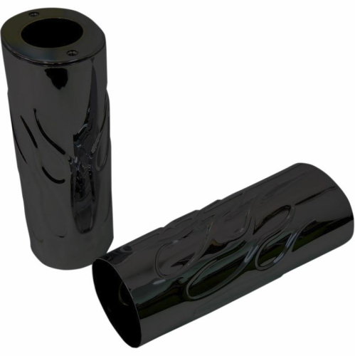 Drag Specialties - Drag Specialties Flame Fork Slide Covers - +2in. - Black - 77882B