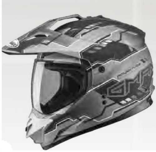 G-Max - G-Max GM11D Dual Sport Adventure Helmet - G5117453 TC-17 - Flat Black/Dark Silver - X-Small