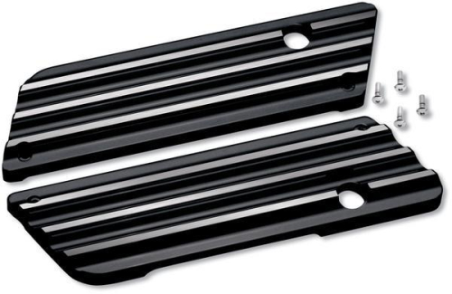 Covingtons - Covingtons Saddlebag Latch Covers - Finned - Black - C1001-B