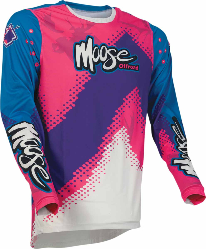 Moose Racing - Moose Racing Agroid Retro Graphics Jersey - 2910-6380 - Pink/Blue/Purple - Small