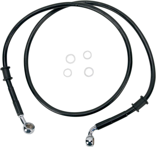 Drag Specialties - Drag Specialties Standard Length Front Stainless Steel Brake Line Kit - Black Vinyl - 680210BLK