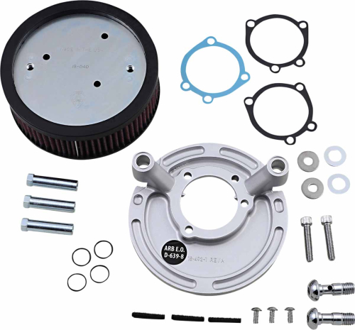 Arlen Ness - Arlen Ness Big Sucker Stage I Air Filter Kit for OEM Cover - Plain Backing Plate - Red Filter - 18-824