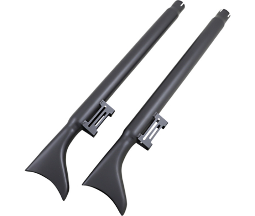 Bassani Manufacturing - Bassani Manufacturing 2-1/4in. Fishtail Slip-On - 33in. without Baffle - Black - 1F17EB-33