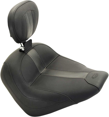 Mustang - Mustang Vintage Solo Seat with Driver Backrest for Scout - Black - 79507