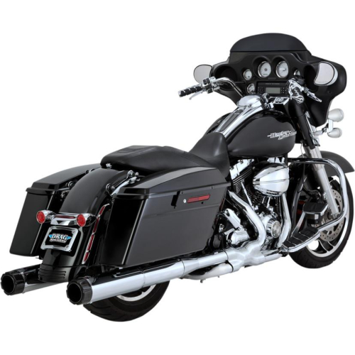 Vance & Hines - Vance & Hines 4-1/2in. Hi-Output Slip-Ons - Chrome with Carbon Fiber End Caps - 16465