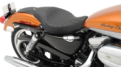 Drag Specialties - Drag Specialties Low-Profile Solo Seat - Diamond Stitch - 0804-0526