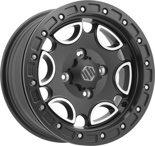 Hiper Wheel - Hiper Wheel Falcon Wheel - 14x8 - 4+4 Offset - 4/137 - Machined/Black - 1480-KFSCM-44-SBL-C