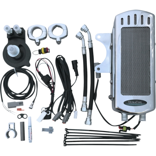 UltraCool - UltraCool Frame Mounted Oil Cooler Kit - Chrome - SMSP-2C