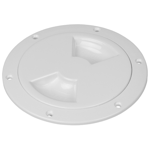Sea-Dog - Sea-Dog Quarter-Turn Smooth Deck Plate w/Internal Collar - White - 4"