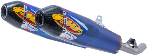 FMF Racing - FMF Racing Factory 4.1 RCT Dual Slip-Ons - Blue Anodized Titanium - Carbon Fiber End Cap - 41589