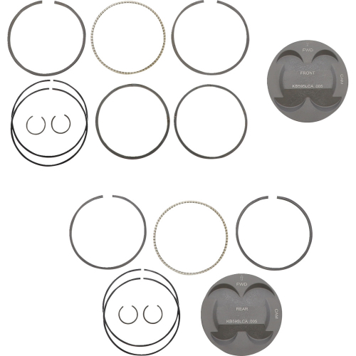 KB Performance - KB Performance Super-Duty 124in. Big Bore Piston Kit - +0.005in. - KB595LCA.005