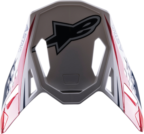 Alpinestars - Alpinestars Visor for S-M10 Carbon Meta2 Helmets - White/Red/Blue Glossy - 8981122-2378-OS