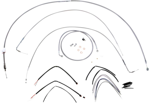 Burly Brand - Burly Brand Extended Cable/Brake Line Kit for 16in. Gorilla Handlebars - Stainless Steel - B30-1063