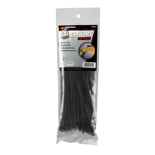 Performance Tools - Performance Tools 8in. Cable Ties - Black (100pc.) - W2910