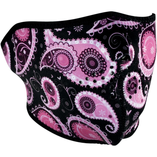 Zan Headgear - Zan Headgear Half Face Mask - WNFM162H - Purple Paisley - OSFM