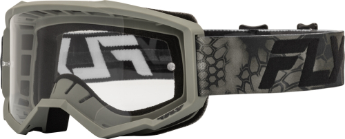 Fly Racing - Fly Racing Focus Goggles - 37-51159 - Moss Gray/Black/Clear Lens - OSFA