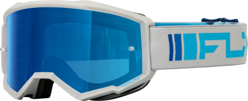 Fly Racing - Fly Racing Zone Goggles - 37-51523 - Silver/Blue/Dark Blue Mirror Smoke Lens