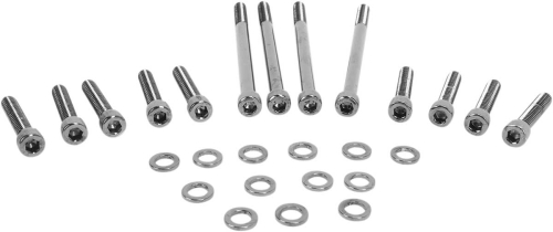 Drag Specialties - Drag Specialties Primary Cover Black Chrome Socket-Head Bolt Set - Knurled - MK672BK