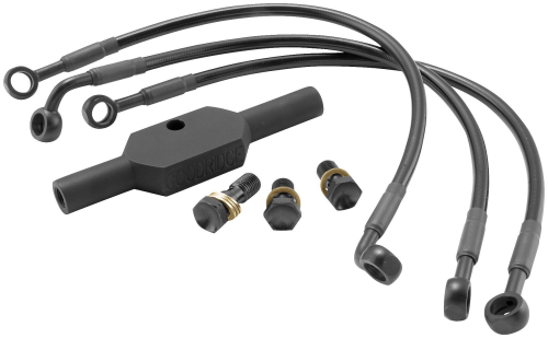 Goodridge - Goodridge Ebony 2 Front Brake Line Kit - Stock Length - HD0039-3FPBK/BK